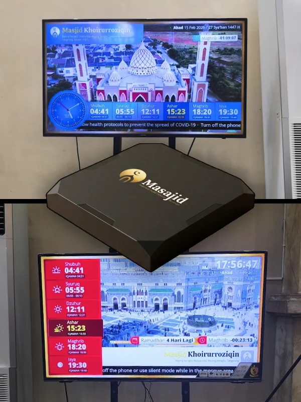 MasajidBox Windows — dual screen output for mosque prayer times